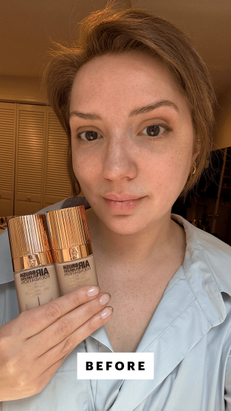 Silva before applying the Charlotte Tilbury Airbrush Flawless Foundation