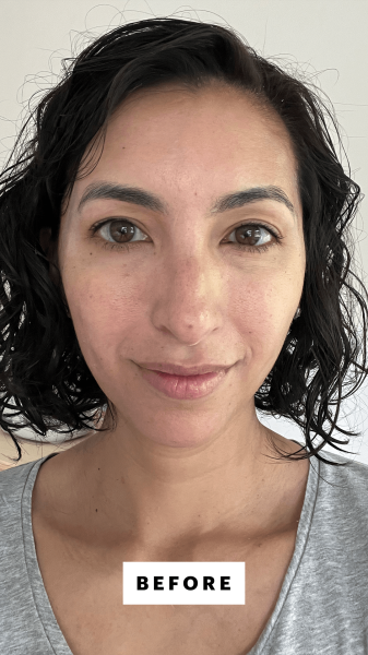 Pai before applying the Armani Beauty Luminous Silk Foundation