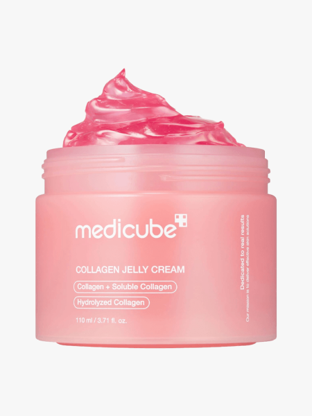Medicube Collagen Jelly Cream in branded component on a light gray background
