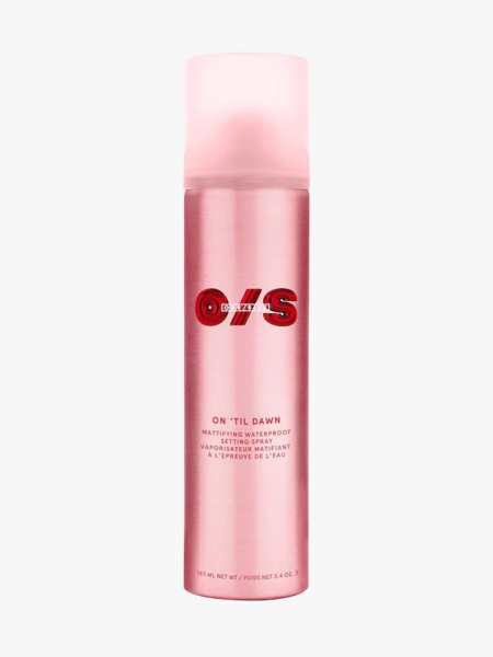 One/Size On 'Til Dawn Setting Spray in branded component on a light gray background