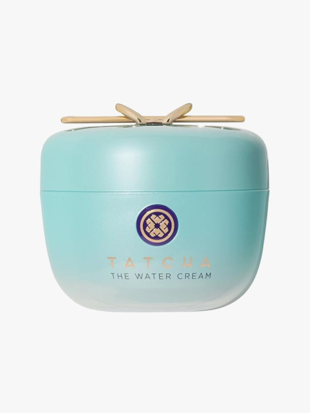 Tatcha The Water Cream in branded component on a light gray background