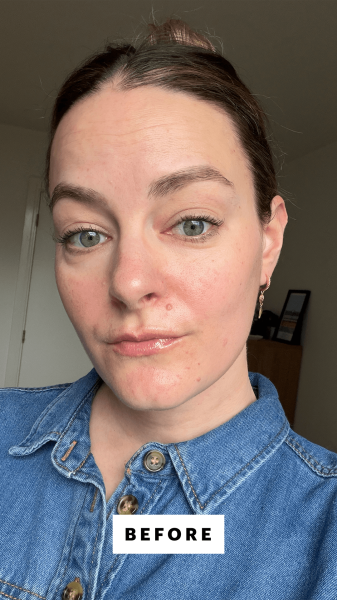 Panych before applying the Pat McGrath Labs Skin Fetish Sublime Perfection Foundation